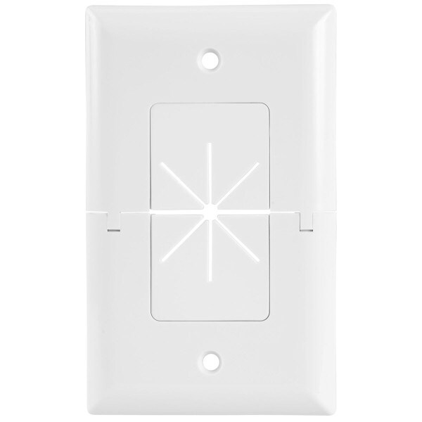 Main product image for DataComm 45-0017-WH Split Plate with Flexible Openin 261-548